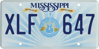 MS license plate XLF647
