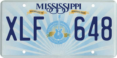 MS license plate XLF648