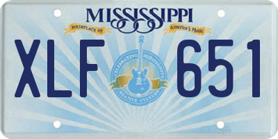 MS license plate XLF651