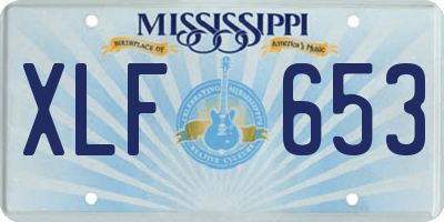 MS license plate XLF653