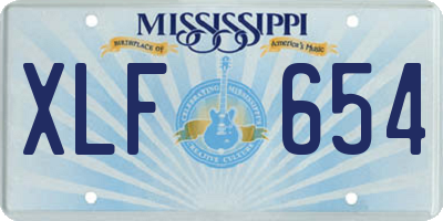 MS license plate XLF654