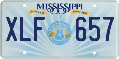 MS license plate XLF657