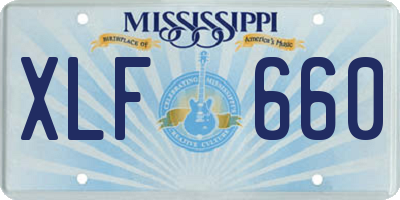 MS license plate XLF660