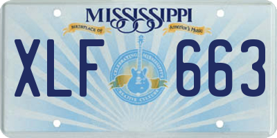 MS license plate XLF663