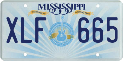 MS license plate XLF665