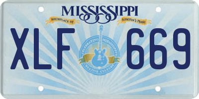 MS license plate XLF669