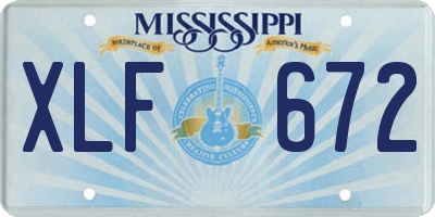 MS license plate XLF672