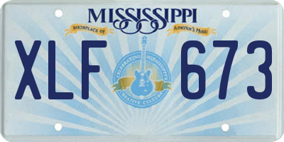 MS license plate XLF673