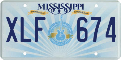MS license plate XLF674