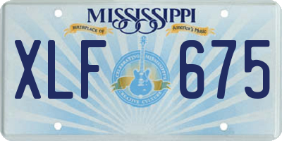 MS license plate XLF675
