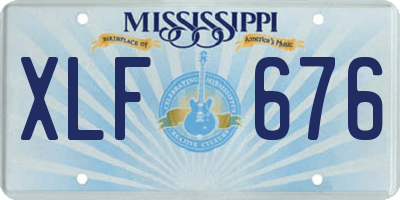 MS license plate XLF676