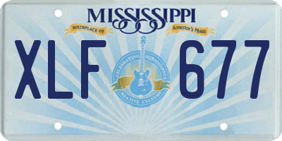 MS license plate XLF677
