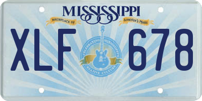 MS license plate XLF678