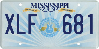 MS license plate XLF681