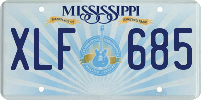MS license plate XLF685