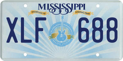 MS license plate XLF688