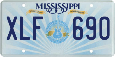 MS license plate XLF690
