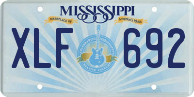 MS license plate XLF692