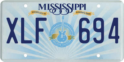 MS license plate XLF694