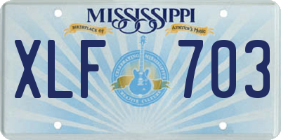 MS license plate XLF703