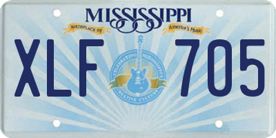MS license plate XLF705