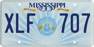 MS license plate XLF707