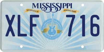 MS license plate XLF716