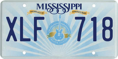 MS license plate XLF718