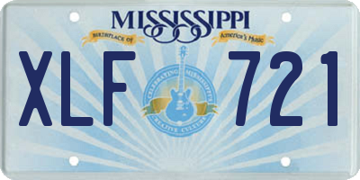 MS license plate XLF721