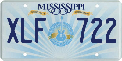 MS license plate XLF722