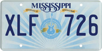 MS license plate XLF726