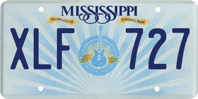 MS license plate XLF727