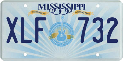 MS license plate XLF732