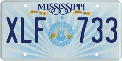 MS license plate XLF733