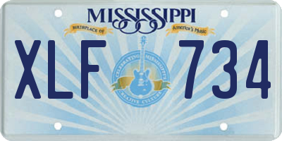 MS license plate XLF734
