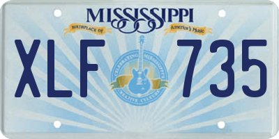 MS license plate XLF735