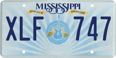 MS license plate XLF747