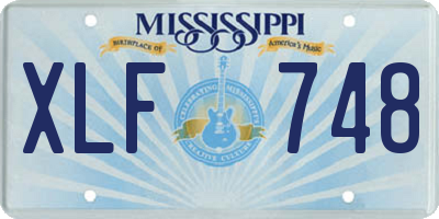 MS license plate XLF748