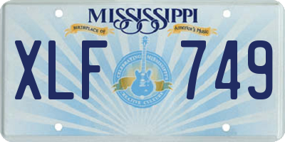 MS license plate XLF749