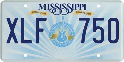 MS license plate XLF750