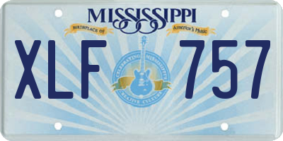 MS license plate XLF757