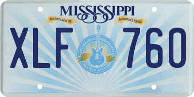 MS license plate XLF760