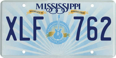 MS license plate XLF762