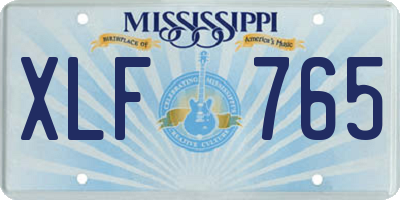 MS license plate XLF765