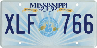 MS license plate XLF766