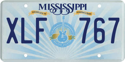 MS license plate XLF767