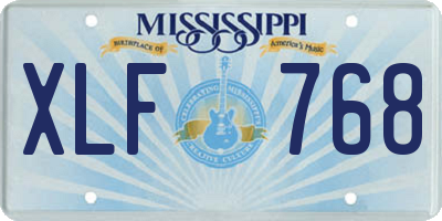 MS license plate XLF768