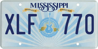 MS license plate XLF770