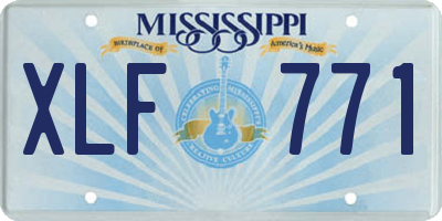 MS license plate XLF771