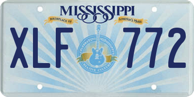 MS license plate XLF772